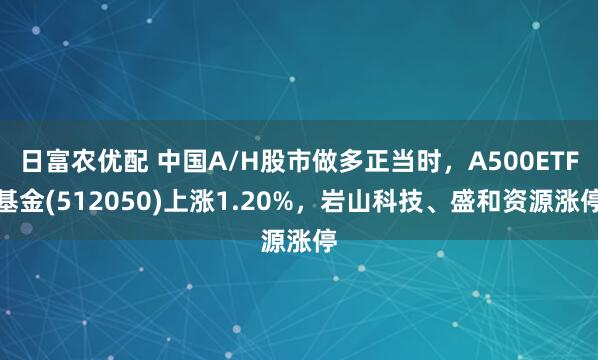 日富农优配 中国A/H股市做多正当时，A500ETF基金(512050)上涨1.20%，岩山科技、盛和资源涨停
